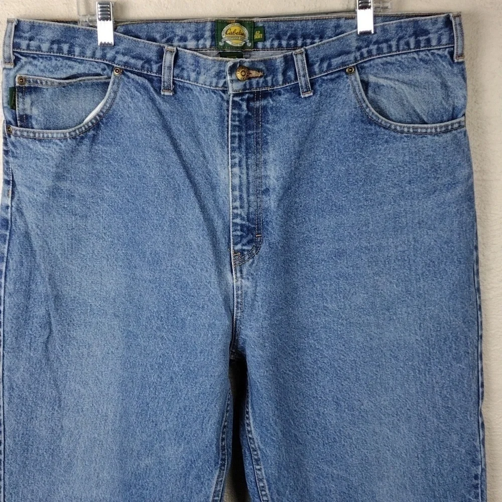 Cabela's Outdoor Gear Blue Medium Wash Five Pocket Zip Up Straight Leg Jean
